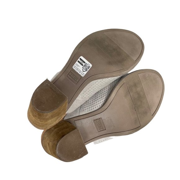 TOMS 8.5 gray suede peeptoe mules - Picture 9 of 9